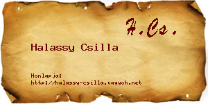 Halassy Csilla névjegykártya